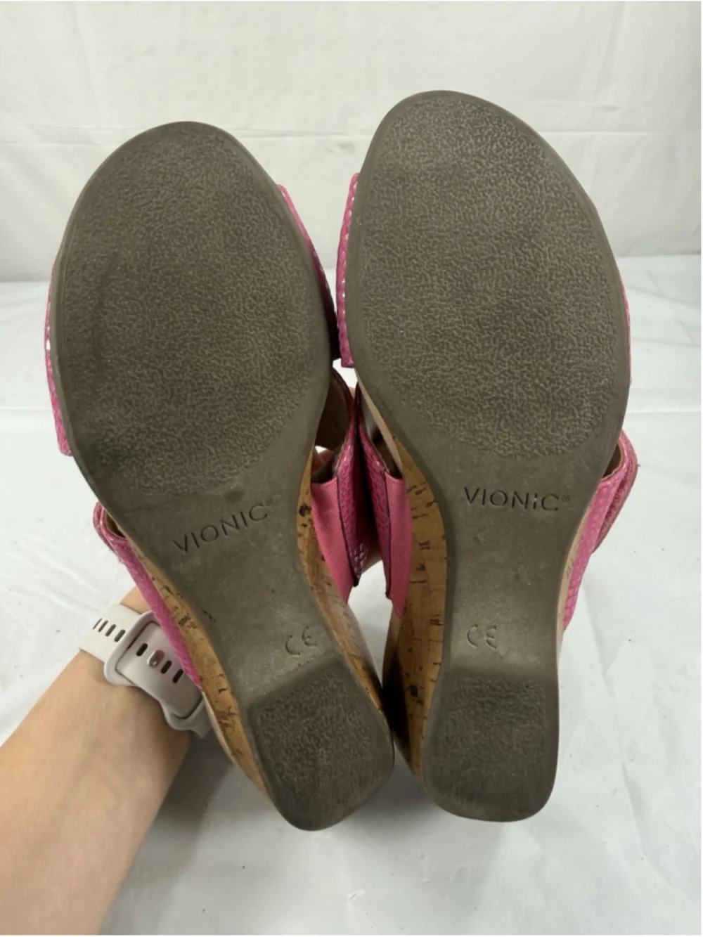 Vionic Leticia Women Hot Pink Lizard Print Strap Sandals Size 7.5